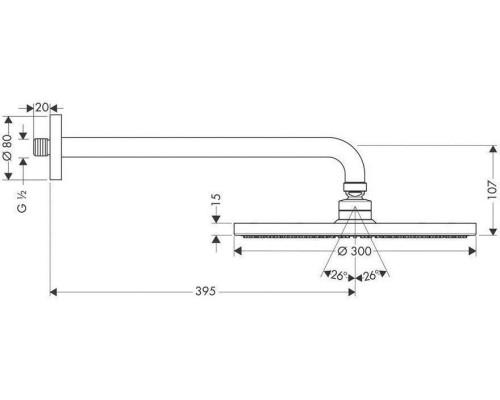 Верхний душ Hansgrohe Raindance AIR 300 27493000