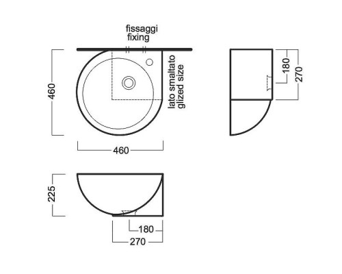 Раковина Hatria You and Me 46 L Y0H601 угловая Белая