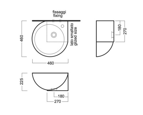 Раковина Hatria You and Me 46 L Y0H601 угловая Белая