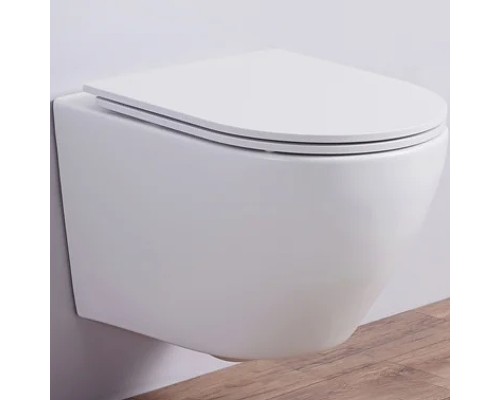 Унитаз CeramaLux 2197MW подвесной Белый матовый с сиденьем Микролифт