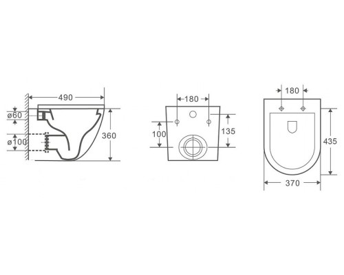 Унитаз CeramaLux 2197MW подвесной Белый матовый с сиденьем Микролифт
