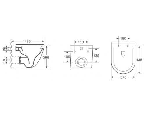 Унитаз CeramaLux 2197MW подвесной Белый матовый с сиденьем Микролифт