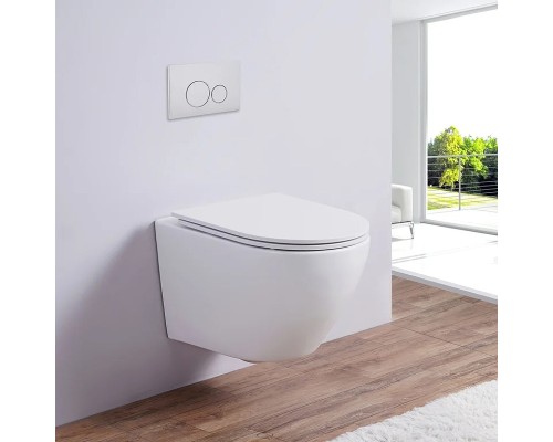 Унитаз CeramaLux 2197MW подвесной Белый матовый с сиденьем Микролифт