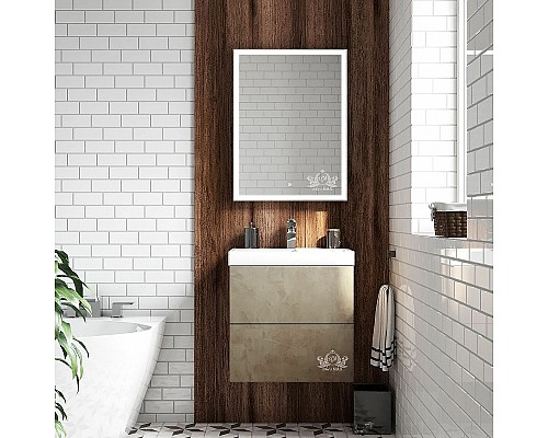 Зеркальный шкаф Art&Max Techno AM-Tec-600-800-1D-L-DS-F с подсветкой с сенсорным выключателем Белый