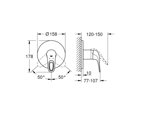 Смеситель для душа Grohe Eurostyle Белая луна