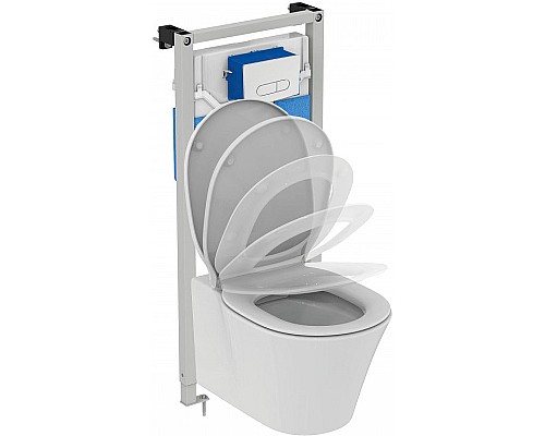 Комплект унитаза с инсталляцией Ideal Standard Connect Air PR212101 с сиденьем Микролифт и клавишей смыва