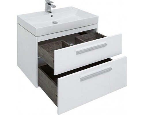 Тумба под раковину Aquanet Nova 75 242262 подвесная Белый глянец