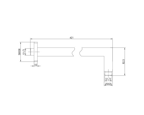 Кронштейн для верхнего душа Lemark LM5887C Хром