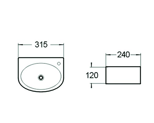 Раковина керамическая накладная и подвесная SantiLine SL-2019