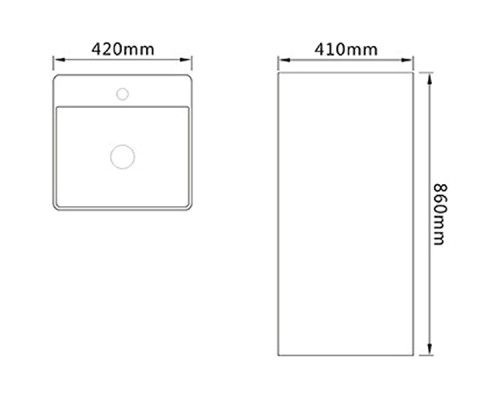 Раковина SantiLine 42 SL-4005MC Серая матовая