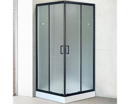 Душевой уголок Royal Bath HP 90х90 RB90HP-C-BL профиль Черный стекло матовое