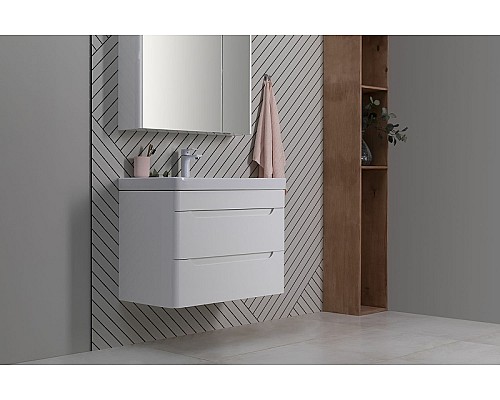 Тумба под раковину Aquanet София 80 274002 подвесная Белый глянец