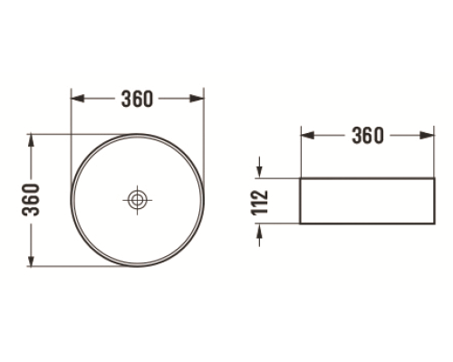 Раковина-чаша CeramaLux 36 GL01 прозрачная
