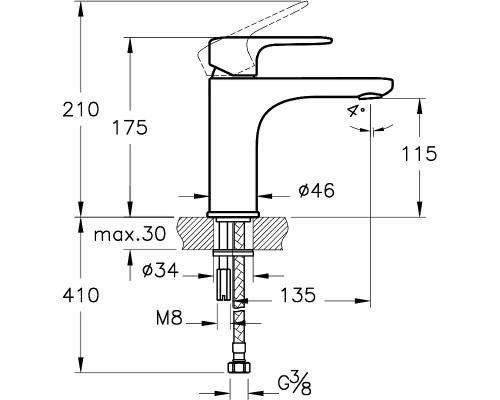 Смеситель для раковины Vitra Root Round A42706EXP Хром