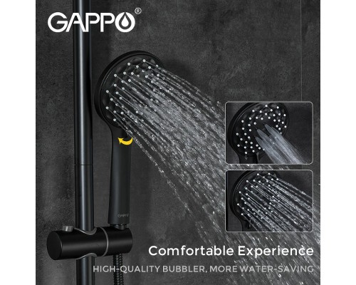 Душевая система Gappo G90 с термостатом Черная матовая