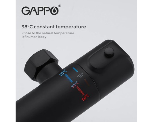 Душевая система Gappo G90 с термостатом Черная матовая