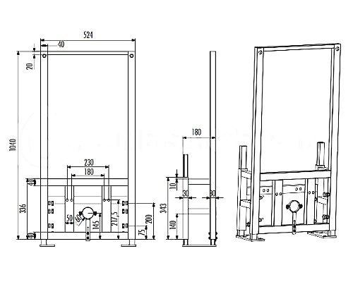 Инсталляция Creavit GBM500.00 для биде Черная
