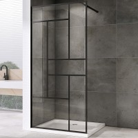 Душевая перегородка Abber Immer Offen 90 AG63090B профиль Черный стекло прозрачное