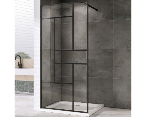 Душевая перегородка Abber Immer Offen 90 AG63090B профиль Черный стекло прозрачное