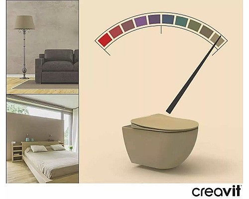 Унитаз биде Creavit Free FE322-00CM00E-0000 подвесной Капучино без сиденья