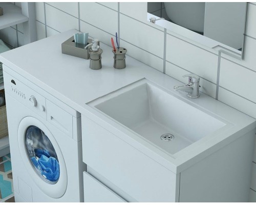 Тумба с раковиной Эстет Dallas Luxe 130 R ФР-00002268 Белая