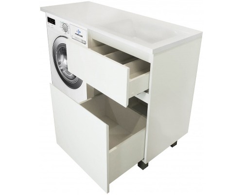 Тумба с раковиной Эстет Dallas Luxe 130 R ФР-00002268 Белая