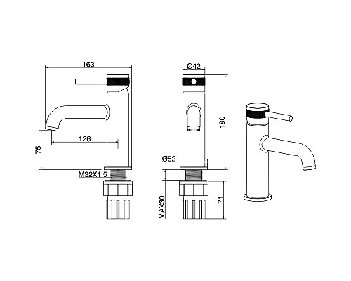 Смеситель для раковины Allen Brau Priority 5.31001-BN Никель брашированный