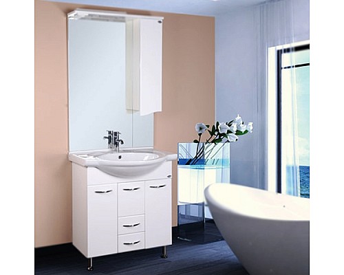 Тумба под раковину Onika Моника 75 с корзиной Белая