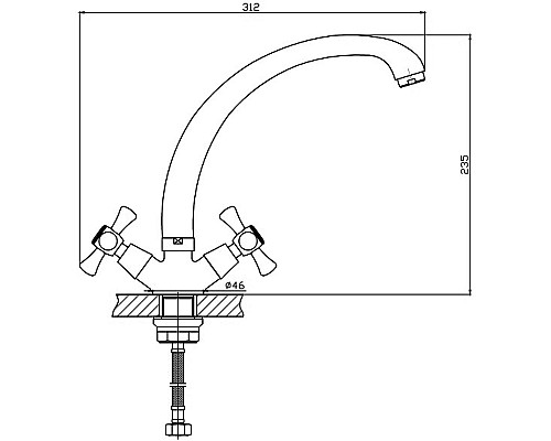 Смеситель для кухни Agger Retro A1900200 Хром
