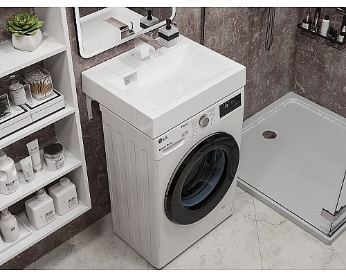 Раковина Paola Siena 60x50 на стиральную машину Белая глянцевая