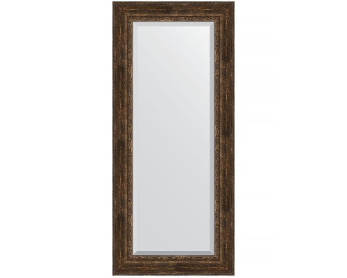 Зеркало Evoform Exclusive 162х72 BY 3586 с фацетом в багетной раме - Состаренное дерево с орнаментом 120 мм