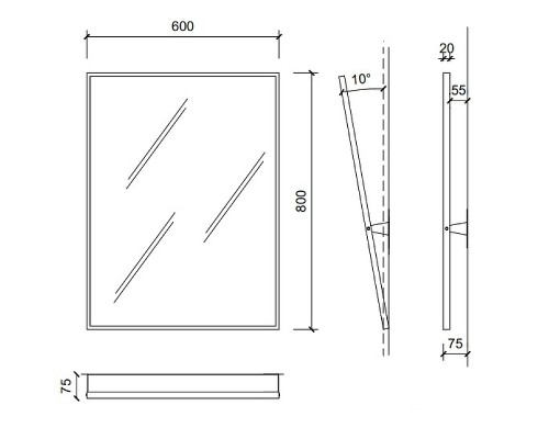 Зеркало Nofer 60 08024.S Матовая нержавеющая сталь
