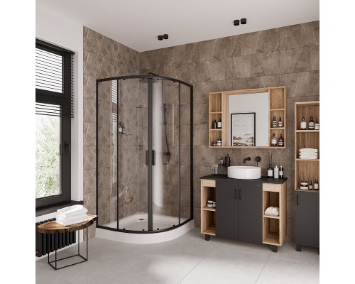 Душевой уголок Niagara Nova NG-6806-08 BLACK 90х90 профиль Черный стекло прозрачное