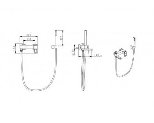 Смеситель для ванны,для душа   Boheme Q 143-WG белый
