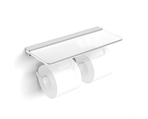 Бумагодержатель 2-ой со стеклянной полкой LANGBERGER 32042B