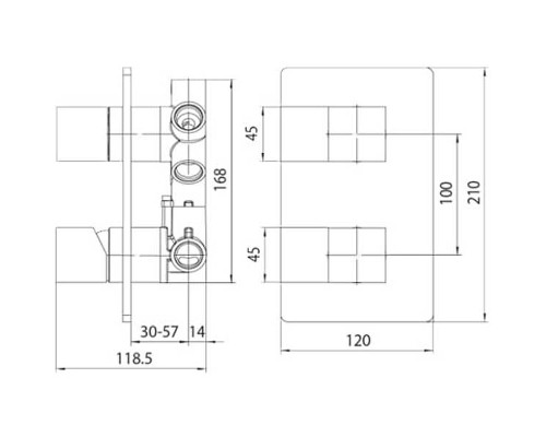 Смеситель для душа Bossini Cube New Z00062.030 Хром