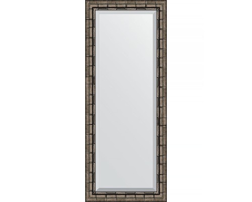 Зеркало Evoform Exclusive 143х58 BY 1166 с фацетом в багетной раме - Серебряный бамбук 73 мм