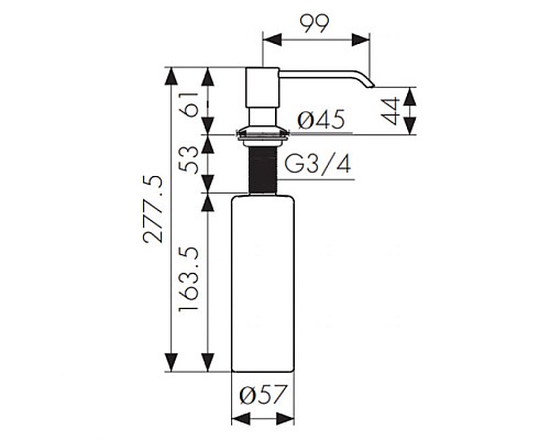 Дозатор для моющего средства Kaiser KH-3001 (KH-3001 BR) Бронза