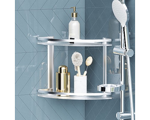 Стеклянная полка AM.PM Sense L A7456200 угловая Серебристая