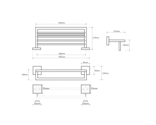 Полочка для полотенец Bemetaа с вешалкой Bemeta 132205072
