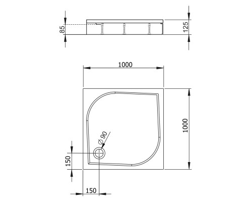 Душевой поддон из искусственного камня Radaway Paros C 100x100x13 белый