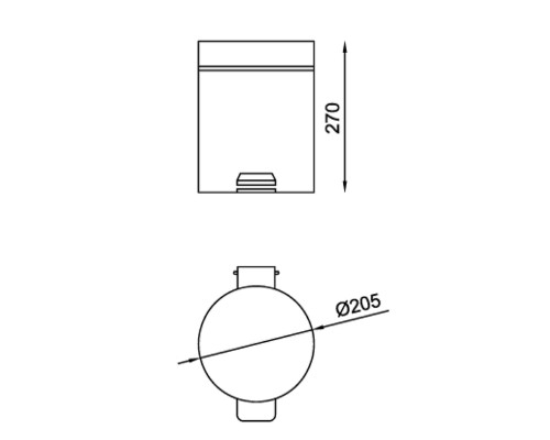 Ведро для мусора Nofer 09100.05.S Нержавеющая сталь матовая