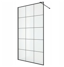 Душевая перегородка Cerutti SPA Muza 100x100 T100 профиль Черный стекло прозрачное
