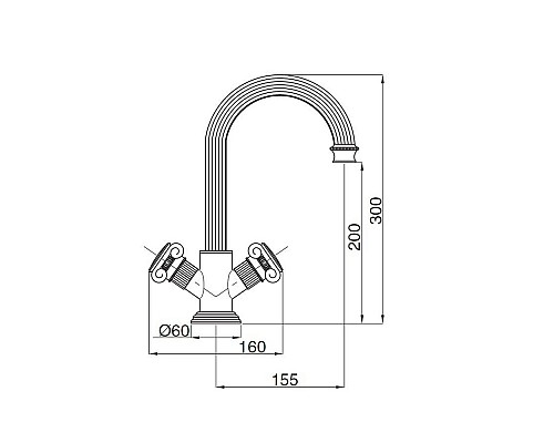 Смеситель на раковину Cezares APHRODITE-LS2-01-O