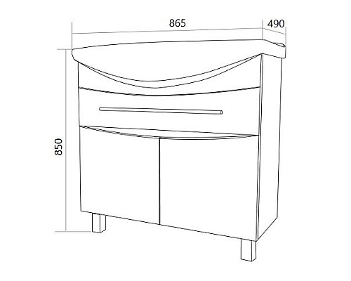 Тумба под раковину 1MarKa Lina New 85Н У94493 Белый глянец