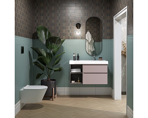 Раковина Kerama Marazzi CUBO правая подвесная 90, белая глянцевая Раковина Kerama Marazzi CUBO правая подвесная 90, белая глянцевая