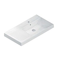 Раковина Kerama Marazzi CUBO правая подвесная 90, белая глянцевая