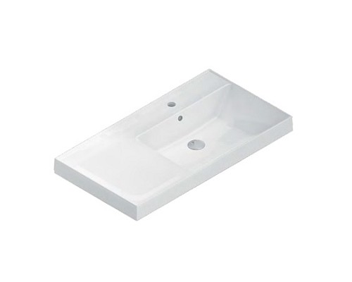 Раковина Kerama Marazzi CUBO правая подвесная 90, белая глянцевая Раковина Kerama Marazzi CUBO правая подвесная 90, белая глянцевая