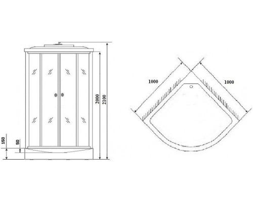 Душевая кабина Niagara Lux 100x100 NG-7702G без гидромассажа