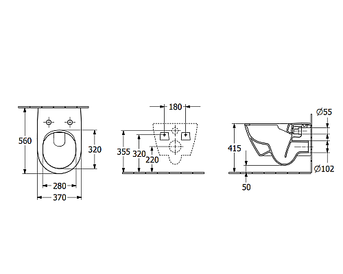 Унитаз Villeroy&Boch Subway 2.0 Plus 5614R0R1 подвесной без сиденья